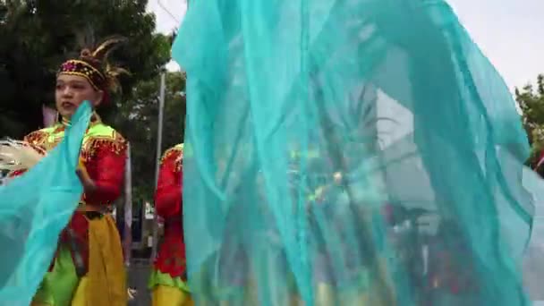 Salai Jin Menari Dari Maluku Utara Karnaval Ben Tarian Ini — Stok Video