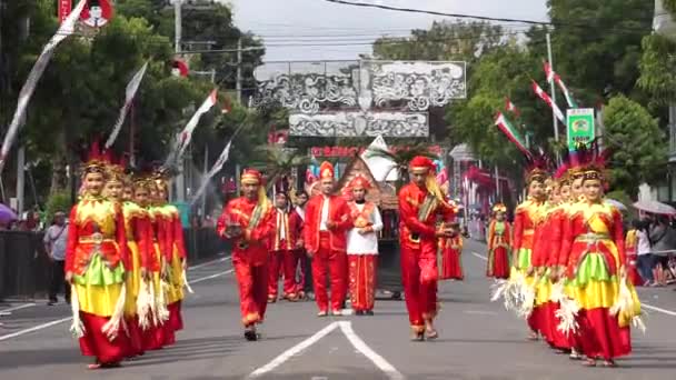 Taniec Salai Jin North Maluku Ben Carnival Ten Taniec Opisuje — Wideo stockowe