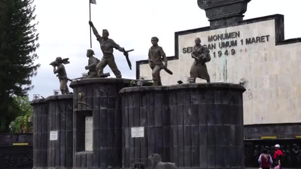Památník Serangan Umum Maret 1949 Jogji Tento Památník Připomíná Holandskou — Stock video