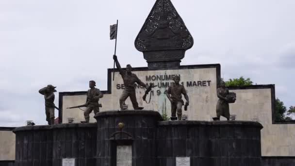 Monumen Umum Serangan Maret 1949 Jogja Monumen Ini Memperingati Agresi — Stok Video