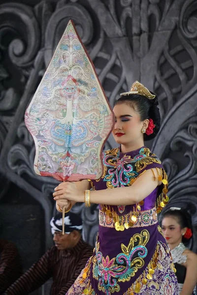 Bedhaya Tanec Tento Tanec Jedním Indonéských Tradičních Tanců — Stock fotografie