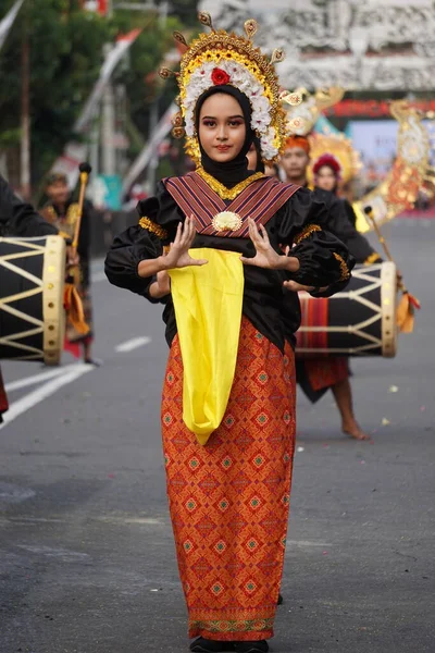 Dinde Belek Gendang Beleq Dans Van Nusa Tenggara Barat Ben — Stockfoto