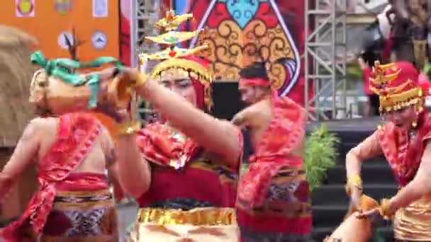 Likurai Tanz Von Nusa Tenggara Timur Beim Ben Karneval Dieser — Stockvideo