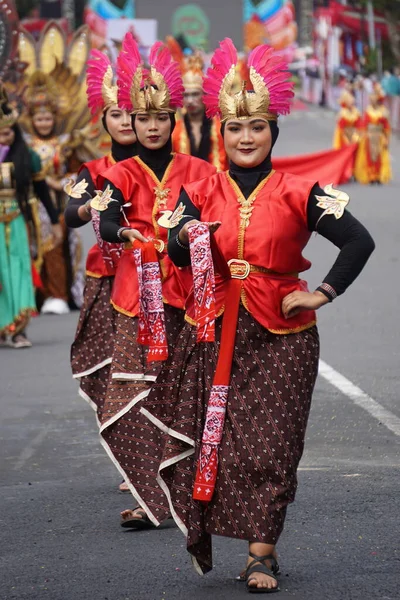 Baile Serimpi Yogyakarta Carnaval Ben Esta Danza Representa Una Batalla — Foto de Stock