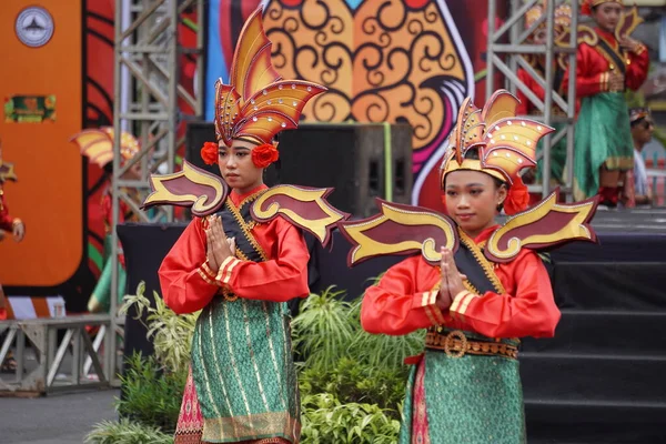 Bayan Api Dance Riau Ben Carnival Esta Dança Conta História — Fotografia de Stock