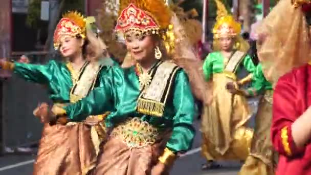 Zapin Melayu Danza Riau Carnaval Ben Zapin Proviene Palabra Árabe — Vídeo de stock
