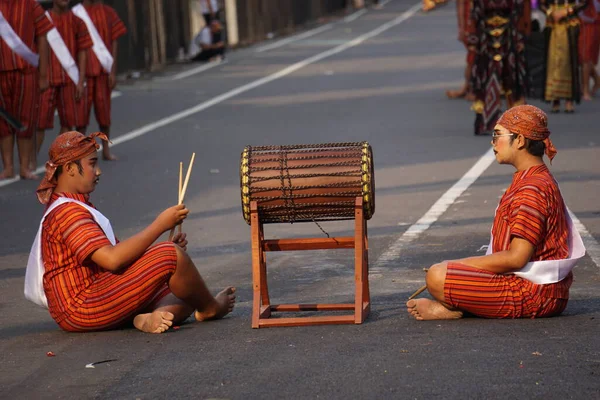 Gellu Dans Uit Zuid Sulawesi Ben Carnaval Deze Dans Voor — Stockfoto