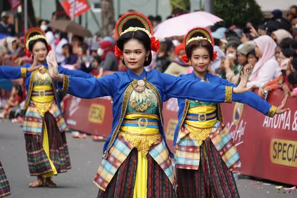 Galangi Dança Sul Sulawesi Ben Carnival Esta Dança Retrata Coragem — Fotografia de Stock