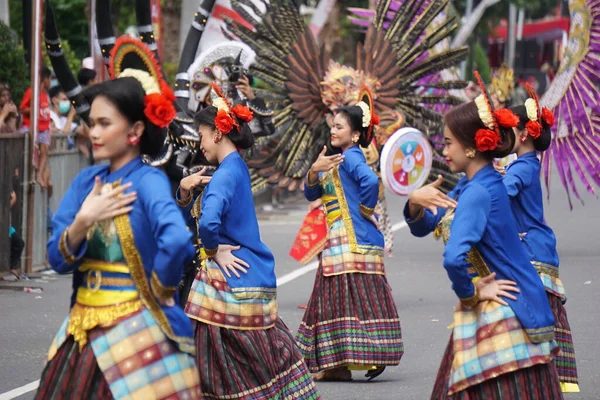 Baile Galangi Desde Sur Sulawesi Carnaval Ben Esta Danza Representa — Foto de Stock