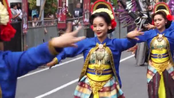 Taniec Galangi Południowego Sulawesi Ben Carnival Ten Taniec Przedstawia Odwagę — Wideo stockowe