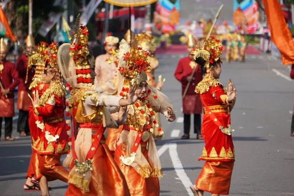 Gending Sriwijaya Danse Sumatera Selatan Ben Carnival Cette Danse Représente — Photo