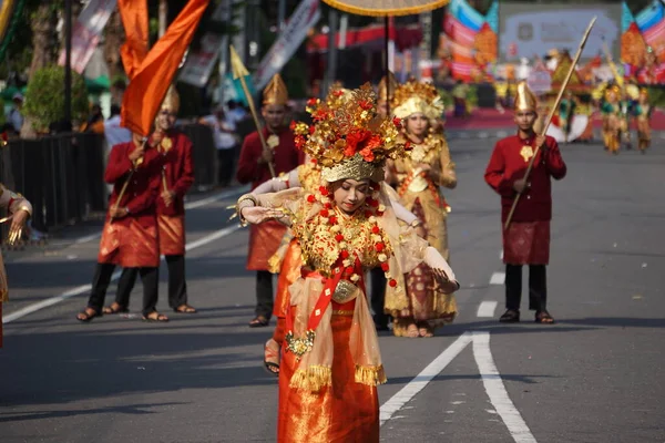 Gending Sriwijaya Dans Van Sumatera Selatan Ben Carnaval Deze Dans — Stockfoto
