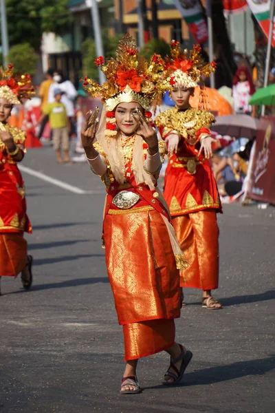 Gending Sriwijaya Dança Sumatera Selatan Ben Carnival Esta Dança Retrata — Fotografia de Stock