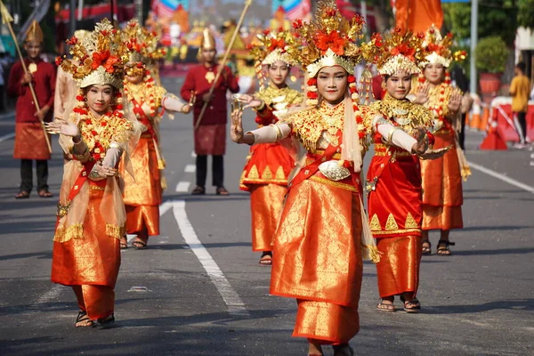 Gending Sriwijaya Dança Sumatera Selatan Ben Carnival Esta Dança Retrata — Fotografia de Stock