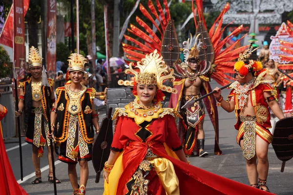 Индонезиец Традиционном Костюме Севера Sumatera Карнавале Ben — стоковое фото