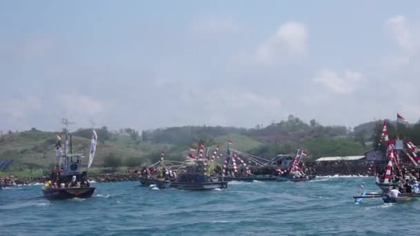 Petik Laut Zeremonie Strand Von Tambakrejo Petik Laut Ist Javanisches — Stockvideo