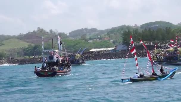 Petik Laut Zeremonie Strand Von Tambakrejo Petik Laut Ist Javanisches — Stockvideo
