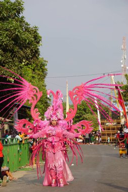 Kuş kostümlü Biro Moda Karnavalı
