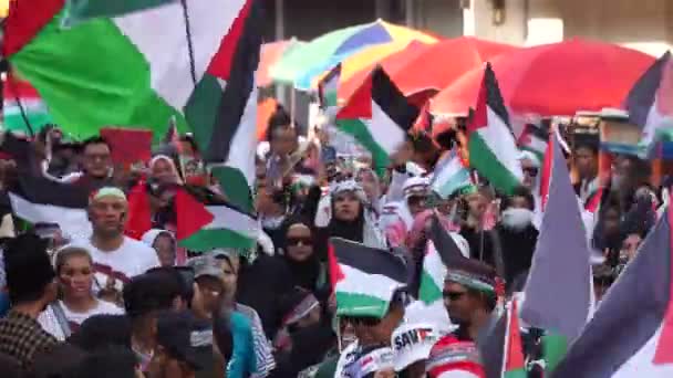 Někteří Indonésané Volají Svobodné Palestině Den Bez Aut — Stock video