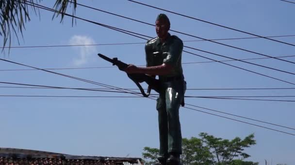 Batallón Sikatan Monumento Lucha Móvil Este Monumento Símbolo Lucha Del — Vídeo de stock