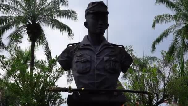 Soedanco Soepriyadi Monument Indonesian Hero Blitar Leader Peta Rebellion — Stock Video