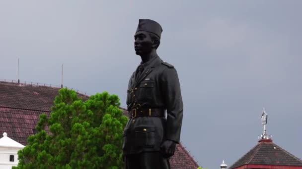Monumentet Sudirman Fort Vredeburg Museum Sudirman Indonesiens Hjältar — Stockvideo