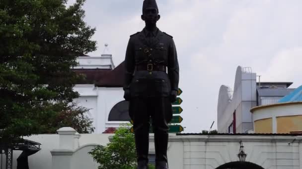 Monumen Soedirman Museum Fort Vredeburg Soedirman Adalah Salah Satu Heroe — Stok Video