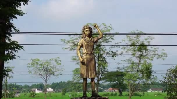 Památník Uripa Sumoharja Fort Vredeburg Museum Jeden Indonéských Hrdinů — Stock video