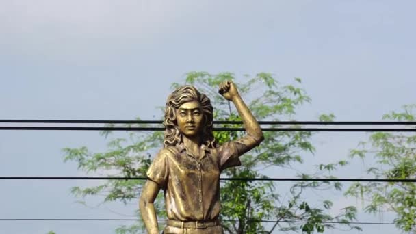 Urip Sumoharjo Emlékműve Fort Vredeburg Múzeumban Egyik Indonéz Hős — Stock videók