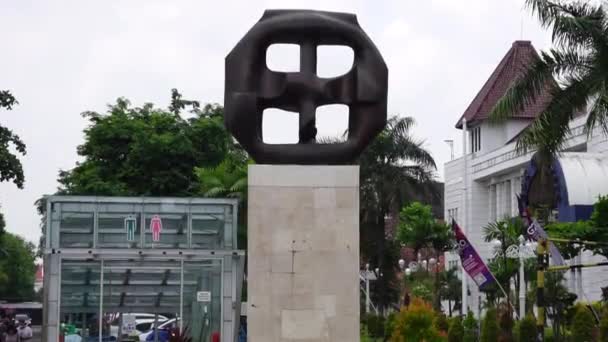 Monumentet Lingkar Teknologi Dette Monumentet Dedikert Til Yogyakarta Som Kulturbyen – stockvideo