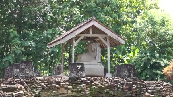 ゲイアトリテンプルは東ジャワのチュンガングンにあるヒンドゥー寺院の遺跡です ゲイアトリタ寺院は ゲイアトリウス王女の墓を尊重するために建てられたマジャップ王国の寺院遺跡です — ストック動画