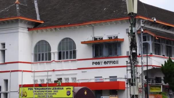 Dziedzictwo Indonezyjskiego Budynku Poczty Malioboro — Wideo stockowe