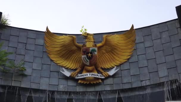 Garuda Pancasila Ινδονησιακή Πέντε Αρχές Φυσικό Υπόβαθρο — Αρχείο Βίντεο