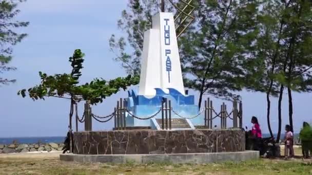 High Tide Monument Pasti Monument Pasang Laut Tertinggi Boundary Marine — Stock Video