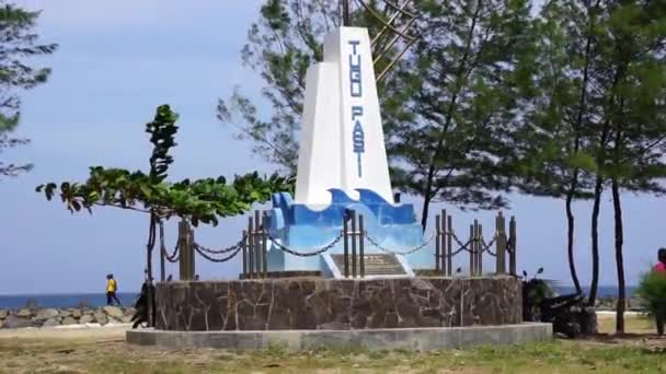 High Tide Monument Pasti Monument Pasang Laut Tertinggi Boundary Marine — Stock Video