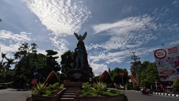 Peta Monument Symbol Struggle Indonesian Japan Led Soedanco Soepriyadi — Stok Video