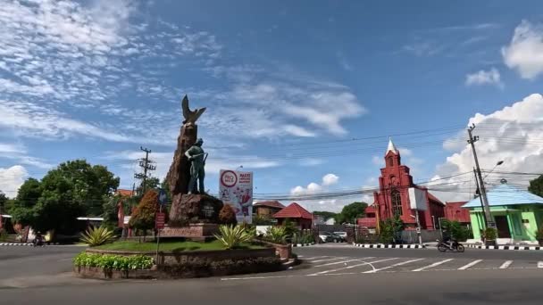 Peta Monument Symbol Struggle Indonesian Japan Led Soedanco Soepriyadi — Wideo stockowe