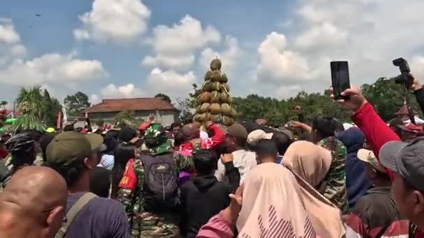 在Kediri的Jamboren 榴莲节 杜伦被称作水果之王 — 图库视频影像