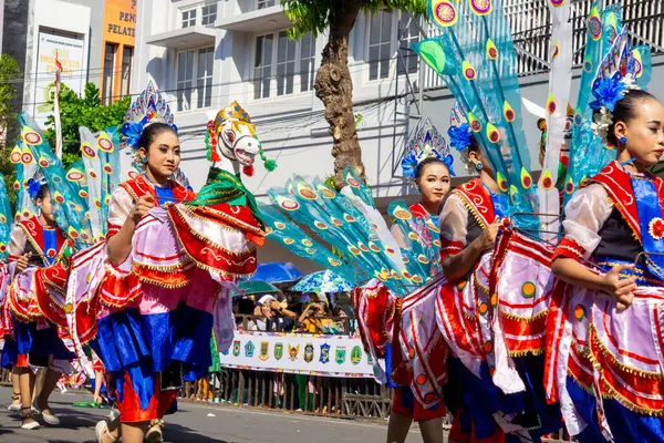 stock image Jaran bodhag dance from Probolinggo on the 3rd BEN Carnival. This dance usually accompanies processions at celebrations, weddings, circumcisions etc