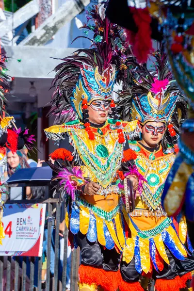 stock image Topeng Ireng dance from Central Java on the 3rd BEN Carnival. This dance depicts a group of brave soldiers in camouflage fighting against Dutch colonial