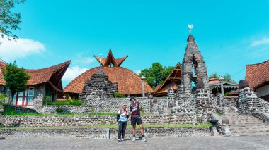 People vacation at Poh Sarang Church. Poh Sarang is a church made of stone. clipart