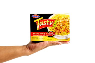 Mie Sedaap Tasty Bakmi Ayam instant noodles. Mie Sedaap is famous instant noodles in Indonesia clipart