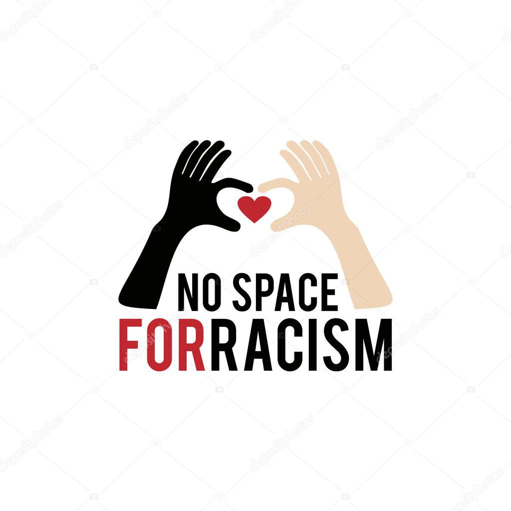 Human solidarity  vector logo design for racism prevention