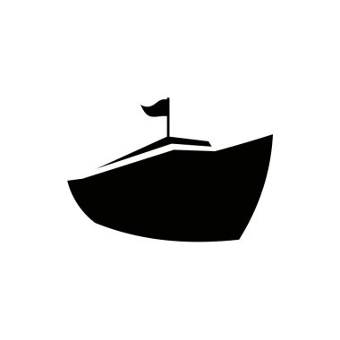 Black ship yachting vector logo design