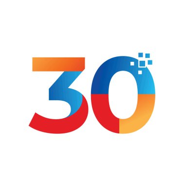 30th year anniversary celebration vector logo design