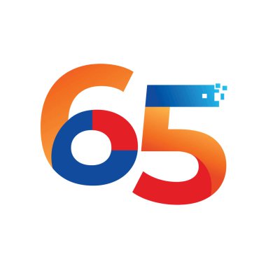 65. yıl dönümü kutlama vektör logosu tasarımı