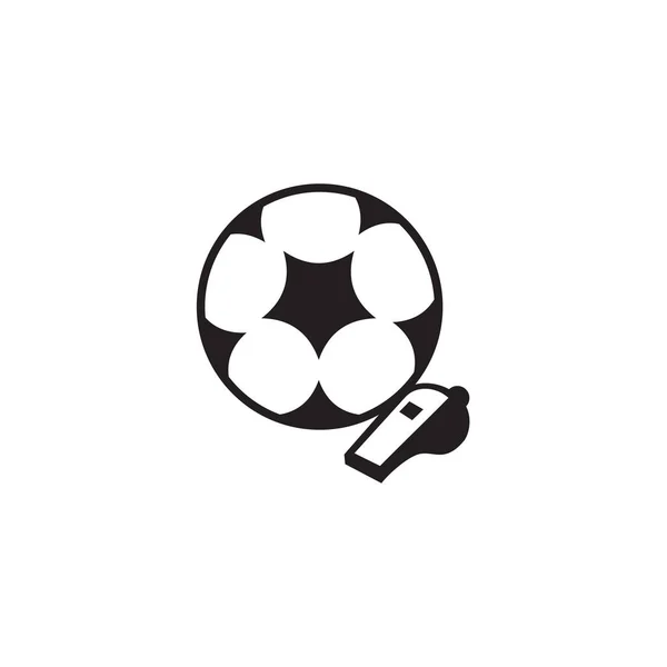 Futebol Árbitro Apito Vetor Logotipo Design — Vetor de Stock