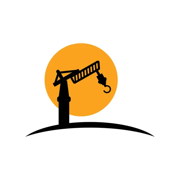 Lifting Crane Construction Company Vector Logo Design — Vector de stock