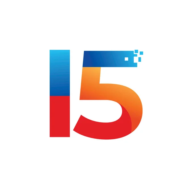 15Th Year Anniversary Celebration Vector Logo Design — ストックベクタ