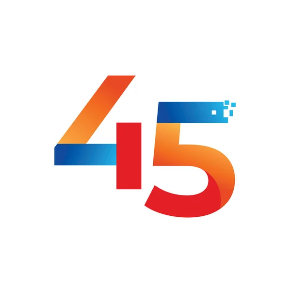 45Th Year Anniversary Celebration Vector Logo Design — ストックベクタ